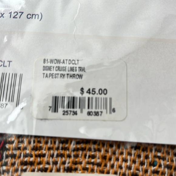 Vintage Disney Cruise Line Tapestry Woven Throw - Picture 4 of 4